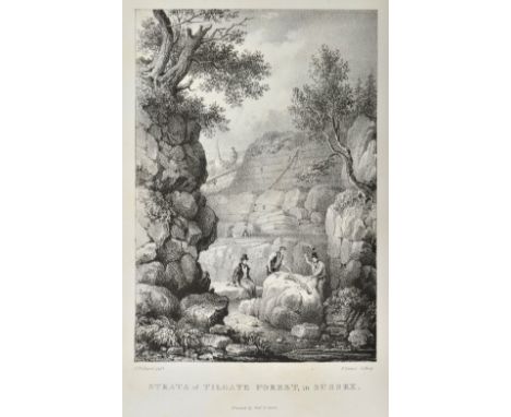 Mantell (Gideon). The Geology of the South-East of England, 1st edition, 1833, lithograph frontispiece, wood engraved vignett