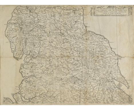 Quartermaster's map. Hollar (Wenceslaus), The Bishop=Ricke of Durham and Cumberland, Westmoreland, York=Shire, Lancast=Shire,