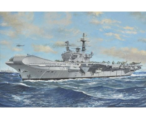 *Ward (Richard). HMS Hermes, HMS Hood, HMS Resolution [and] HMS Royal Sovereign, circa 1985, four watercolour and gouache stu
