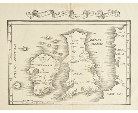 British Isles. Fries (Lorenz), Tabu Moder Anglie & Hiber, published Strasburg, [1535], uncoloured woodblock map, slight damp 