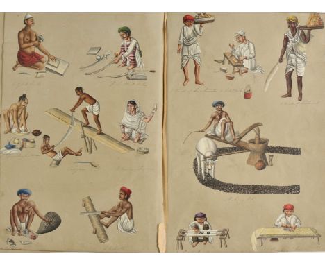 India. A collection of 'Patna School' watercolours of trades and professions, mid 19th century, 45 watercolours, each trimmed