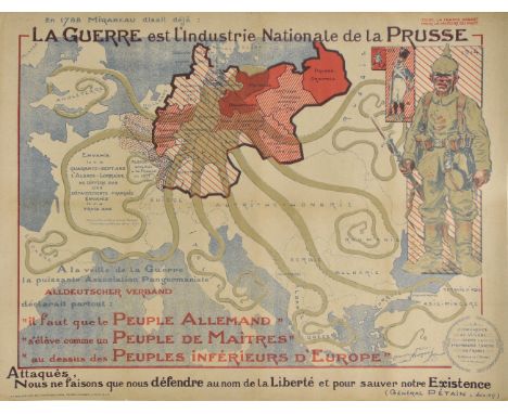 Europe. Neumon (Maurice), La Guerre est l'industrie Nationale de la Prusse, published P. J. Gallais, Paris, 1917, colour lith