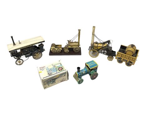 Modern Kovap Czechoslovakia tin-plate model of a steam roller; boxed; tin-plate model of a Traction engine and similar model 