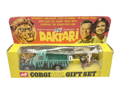 Corgi -  Gift Set No.7 'Daktari', boxed with all animals and both figures.
