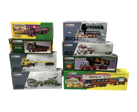 Corgi Classics - four Heavy Haulage die-cast models Nos.12801, 13501, 13902 &amp; 31003; two Showman's Range Nos.14101 &amp; 