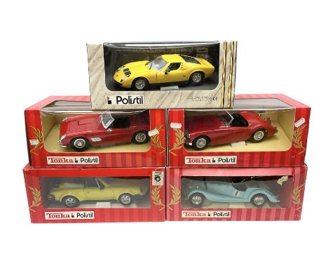 Polistil - four Tonka 1:16 scale models comprising Porsche 911 Cabriolet; MGA Twin Cam; Ferrari California; and Morgan Plus 8