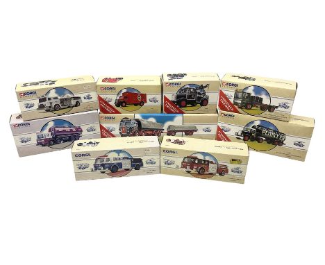 Corgi Classics - nine die-cast commercial vehicles comprising 97370; 98451; 97323; 97322; 97932; 97366; 97367; 97371; and 973