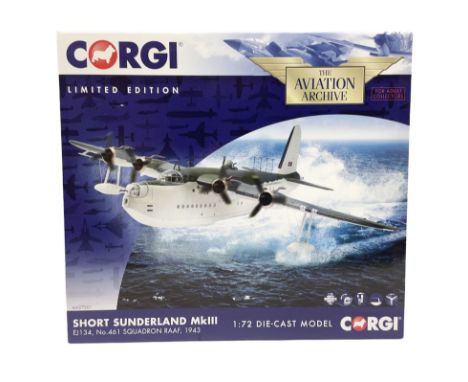 Corgi Aviation Archive - limited edition AA27501 1:72 scale model of Short Sunderland Mk.III bomber No.0222/3000, boxed with 