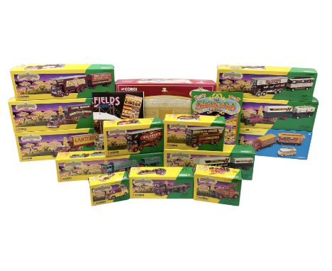 Corgi Showman's Range - thirteen die-cast models comprising 06601, 09901, 12601, 15901, 16101, 16501, 16502, 21701, 24401, 24