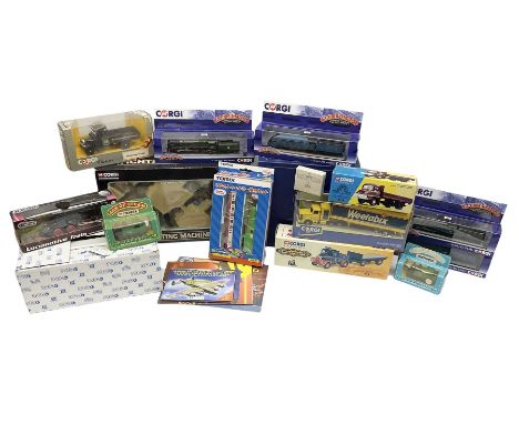 Nine Corgi die-cast models - Showcase Collection Fighting Machines The RAF at war; three Classics promotional commercial vehi