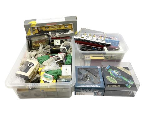 Large quantity of diecast and plastic model vehicles, including Corgi, Lledo, Hornby, Wilking, Busch, Classix, Trackside, Oxf