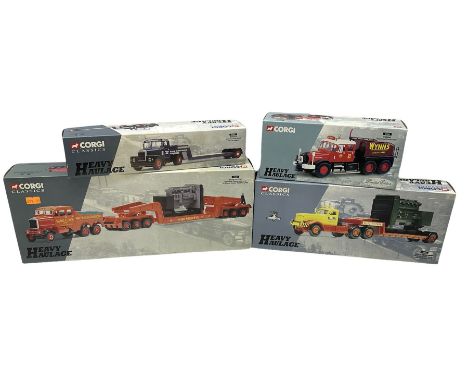 Four Corgi Heavy Haulage limited edition die-cast models - 17603 Siddle Cook Scammell Constructor and 24-Wheel Girder Trailer