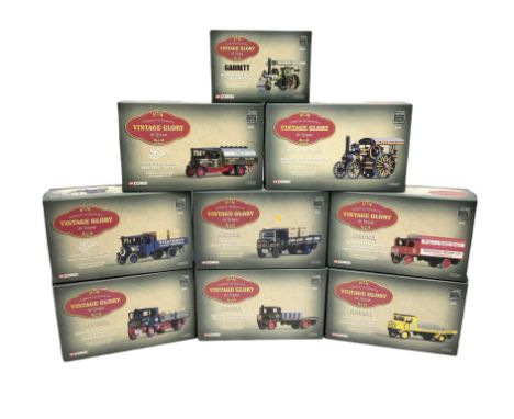 Corgi Vintage Glory - nine 1:50 scale die-cast models comprising 80001 Super Sentinel Steam Wagon with crates; 80003 Sentinel