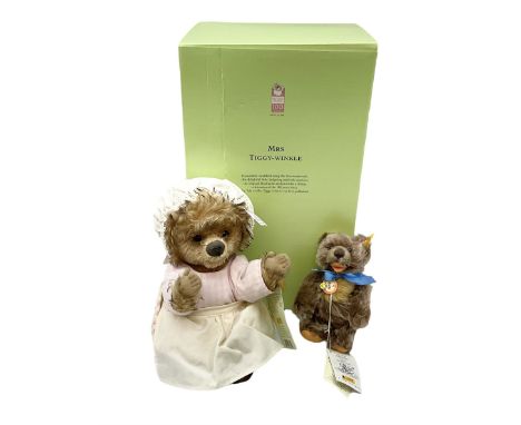 Steiff - limited edition Beatrix Potter's 'Mrs. Tiggy-Winkle' No.517/1500 EAN 661822; H22cm; boxed with tag; and 'Zotty 1960'