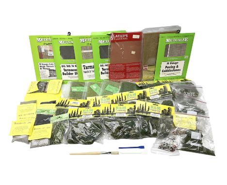 Quantity of unused and unopened layout accessories Green Scene Foliage Matting, Brush-It-On Ballasting, K &amp; M (Peco) Tree