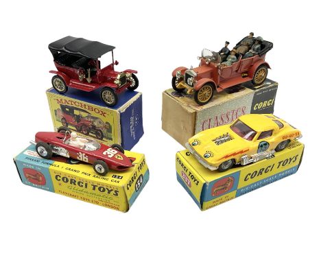 Corgi - Ferrari Formula 1 Grand prix Racing car No.154; Customised Chevrolet Corvette Sting Ray No.337; and Classics 1910 Dai