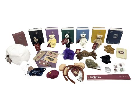 Five Charlie Bears Plush Hug Book Collection books, comprising Guide To Snuggleability containing Snuggleability CB191971F, P