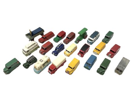 Dinky/Corgi - twenty-three unboxed and playworn commercial vehicles including seven Trojan vans, Bedford CA Van, Royal Mail V