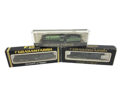 Graham Farish 'N' gauge - Class Five 4-6-0 locomotive No.45296; Class 4P 4-4-0 locomotive No.40938; and 4-6-0 locomotive 'Ela