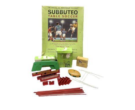 Subbuteo - table soccer game 'Continental Club Edition', booklet dated 1968/69; with boxed accessories including F.A. Cup; TV