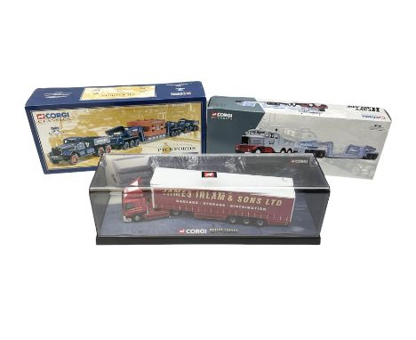 Corgi - Modern Trucks Series No.75401 Leyland Daf Curtainside James Irlam &amp; Sons Ltd in perspex case; Classics Heavy Haul