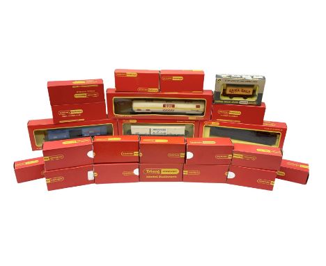 Tri-ang/Hornby '00' gauge - twenty-one goods wagons including Salmon bogey wagon, Ferry vans 'Transfera' and 'Interfrigo', 10