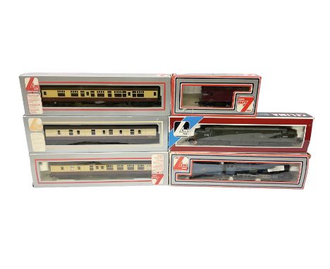 Lima models '00' gauge - King Charles 4-6-0 locomotive no.6009, D6755 diesel locomotive, three coaches and a wagon (6)