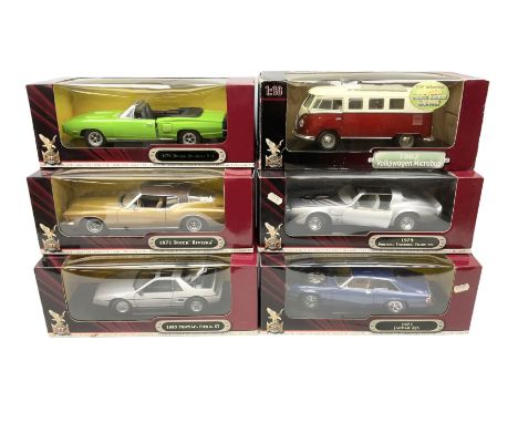 Road Signature - six 1:18 scale die-cast models comprising 1979 Pontiac Firebird Trans Am; 1975 Jaguar XJS; 1971 Buick Rivier