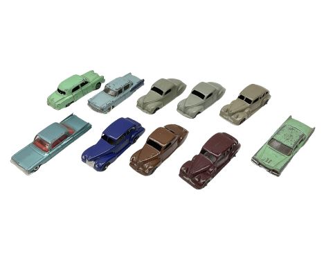 Dinky - ten early unboxed and playworn die-cast models including Studebaker No.172, Studebaker President No.179, three Lincol