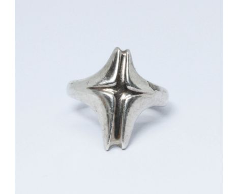 A Georg Jensen silver ring, no. 129 designed by Henning Koppel, size R.  