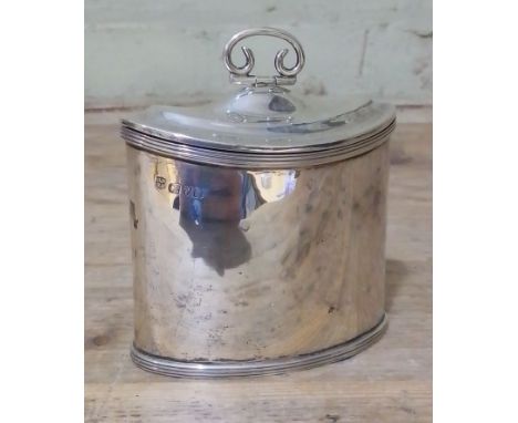 A George V Georgian style silver caddy, George Nathan &amp; Ridley Hayes, Chester 1915, height 9.5cm, weight 4.9ozt.  
