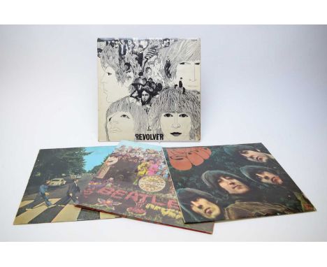 The Beatles - Revolver, first pressing, Mono; together with later pressings of Rubber Soul; Sgt. Peppers; and Abbey Road. (4)