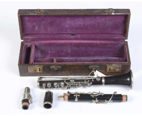 A Bb Selmer Console Low pitch Albert/Simple system plateau clarinet, mid 1920's, cased