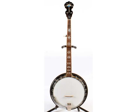 A Tanglewood Cove Creek model five string banjo, model TBDLX-PRO with maple resonator, rims and neck, rosewood fingerboard mo