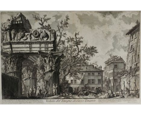 Giovanni Battista Piranesi1720 Venedig - 1778 Rom - "Veduta del Tempio di Giove Tonante" - (1756) Radierung/Bütten. Mittelfal