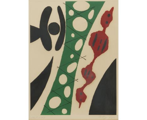 Ernst Wilhelm Nay1902 Berlin - 1968 Köln - "Das Licht" - Farbige Aquatintaradierung/Papier. 16/100. 43 x 32,5 cm, 46,5 x 36 c