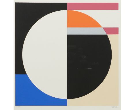 Walter Dexel1890 München - 1973 Braunschweig - "Scheibe senkrecht halbgeteilt" - Farbserigrafie/Papier. 7/100. 36 x 36 cm, 67