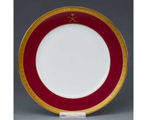 Speiseteller aus dem Tafelservice für König Ibn Saud, Saudi ArabienHeinrich Porzellan, Selb 1950 bis 1953. Porzellan, weiß, e