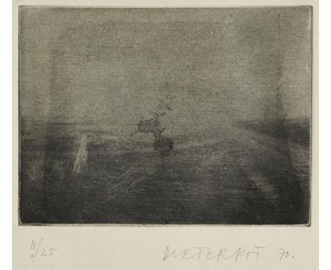 Dieter Roth1930 Hannover - 1998 Basel - "Isländische Landschaft I" - (1970) Radierung/Bütten. 11/25. 10 x 14 cm, 54 x 69,4 cm