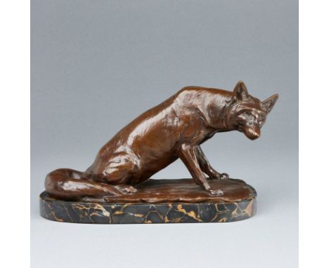 Joseph Franz Pallenberg1882 Köln - 1946 Düsseldorf - Rotfuchs - Bronze. Braun patiniert. 14,5 x 27 x 11 cm. Auf der Rückseite