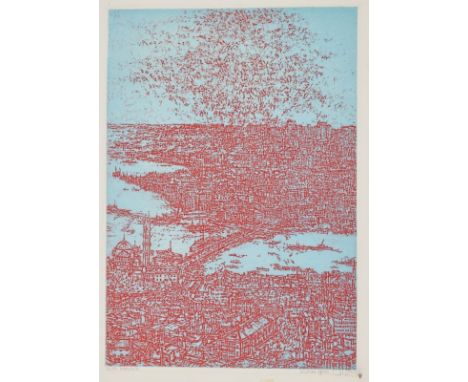 Devrim Erbil1937 Usak, Türkei - "Istanbul" - Farbradierung/Papier. 30/50. 34,6 x 24,2 cm, 42,5 x 33,6 cm.  Sign. r. u.: DEVRI