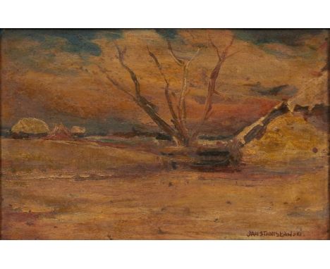 Jan Stanislawski1860 Olschana, Russisches Kaiserreich - 1907 Krakau - Verschneite Winterlandschaft - Öl/Karton. 23,5 x 34,8 c