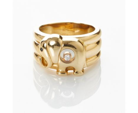CHOPARD - Elephant Happy Diamond-RingFa. Chopard, Schweiz. Kollektion: "Happy Diamonds". 750/-Gelbgold, gestemp. Gewicht: 17,