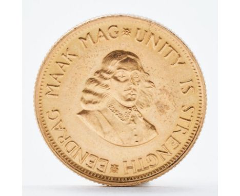 2 Rand GoldmünzenGew. ca. 7,98g, Feingoldgehalt ca. 7,32g Au. Durchmesser  22,0mm, Dicke 1,8mm. Zeigt das südafrikanisches Wa
