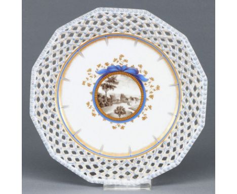 Durchbruchteller mit 12eckigem Rand - Perl: Bayerisches KönigsserviceKönigliche Porzellan Manufaktur, Nymphenburg um 1905-191