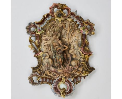 Wandbild - Odin mit Flügelhelm und Speer, Gungnir lässt die Walküre Brünhild in einenewigen Schlaf fallen, umgeben von einem 