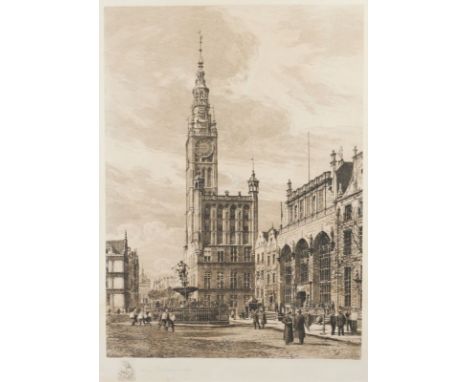 Hugo Ulbrich1867 - 1928 - Das Danziger Rathaus - Radierung/Bütten. 76 x 54, 78,5 x 55,6 (Blattmaß). Monogr. u. dat. r. u.: HU