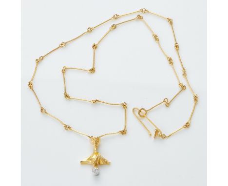 1989LAPPONIA - zierliches Collier mit PortraitFa. Lapponia, Finnland. Entwurf: Björn Weckström. Modell: "Portrait". Um 1980. 