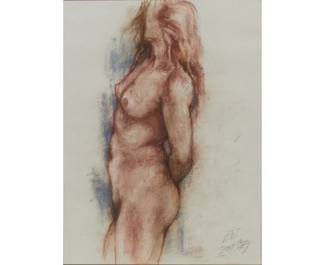 Ernst Wolfhagen1907 Hannover - 1992  Hannover - Weiblicher Akt - Pastellkreiden/gräuliches Papier. 65 x 49 cm. Monogr., ortsb