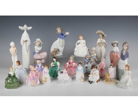 Fifteen small Royal Doulton figures, comprising Francine, HN2422, Bo-Peep, HN1811, Kitty, HN3876, Andrea, HN3058, Sugar and S